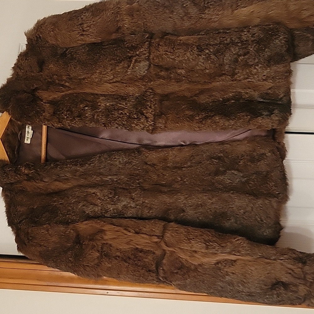 Genuine Rabbit Fur Jacket Genuine  - Brown